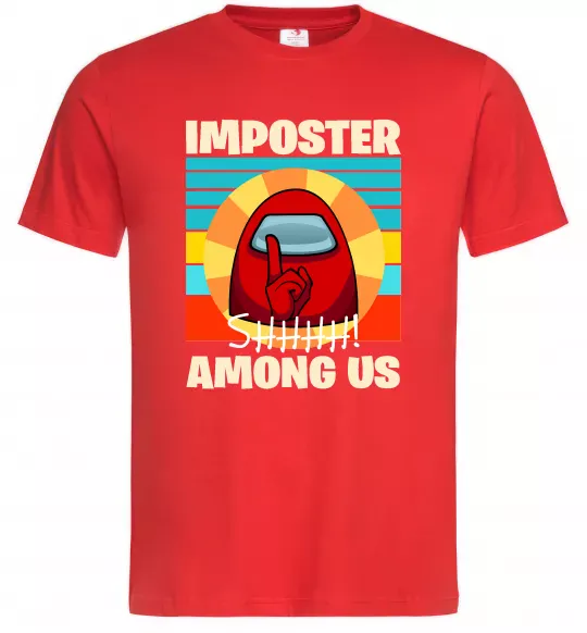 Мужская футболка Among Us Shhh Красный фото