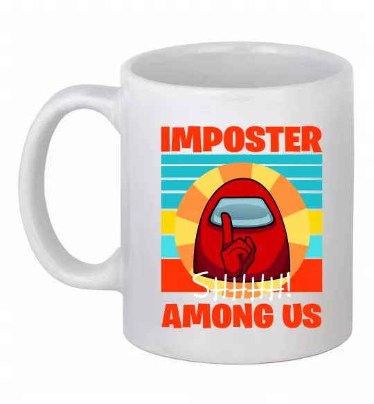 Чашка керамічна Among Us Shhh Білий фото