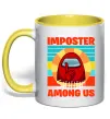 Чашка з кольоровою ручкою Among Us Shhh Сонячно жовтий фото