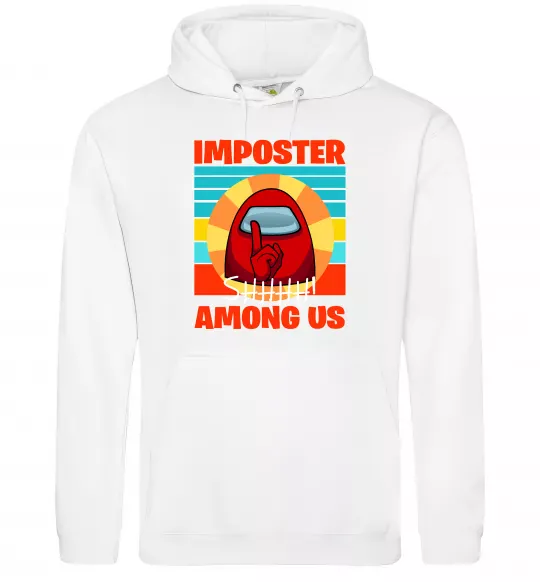 Чоловіча толстовка (худі) Among Us Shhh Білий фото