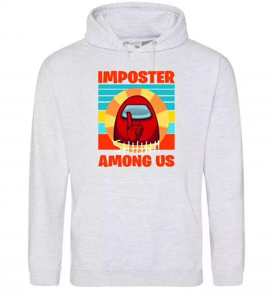 Женская толстовка (худи) Among Us Shhh Серый меланж фото