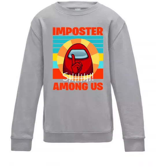 Дитячий світшот Among Us Shhh Сірий меланж фото