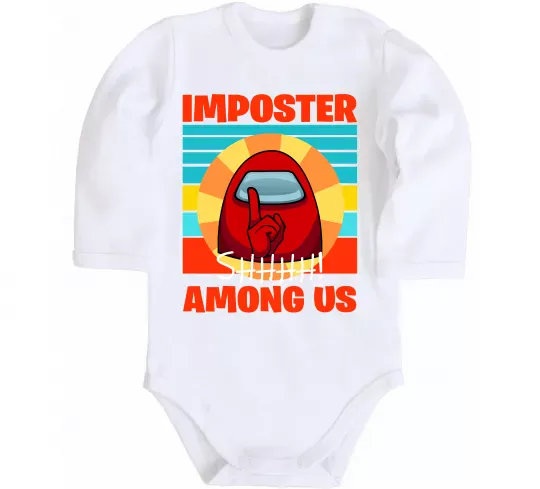 Дитячий бодік Among Us Shhh Білий фото