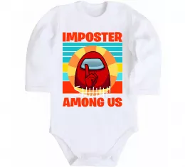 Детский боди Among Us Shhh Белый фото