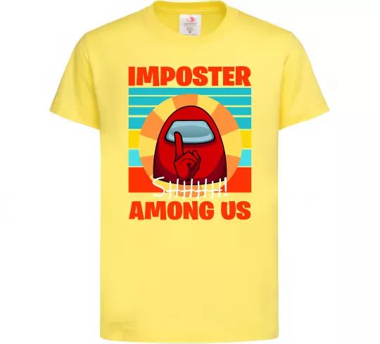 Дитяча футболка Among Us Shhh Лимонний фото