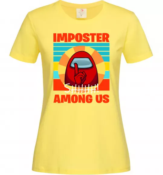 Жіноча футболка Among Us Shhh Лимонний фото
