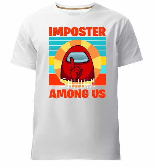 Чоловіча преміум футболка Among Us Shhh Білий фото
