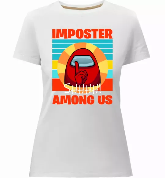 Жіноча преміум футболка Among Us Shhh Білий фото