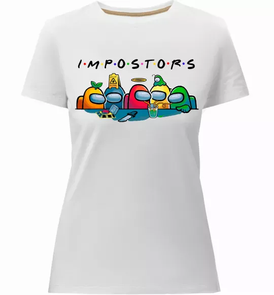 Жіноча преміум футболка Impostors Among Us Білий фото