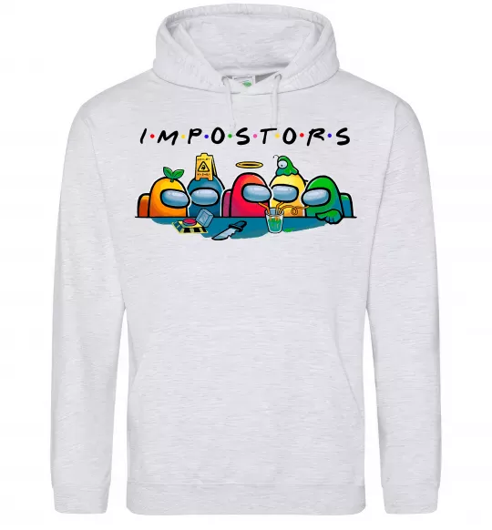 Чоловіча толстовка (худі) Impostors Among Us Сірий меланж фото