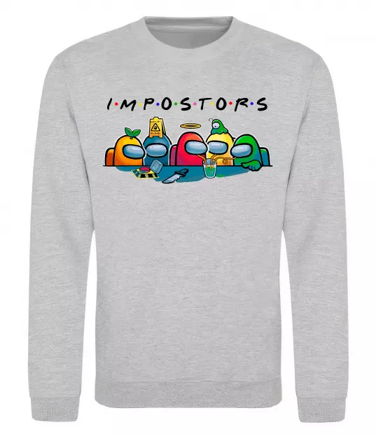 Світшот Impostors Among Us Сірий меланж фото