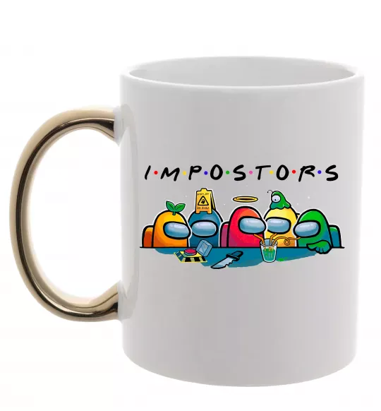 Чашка с цветной ручкой Impostors Among Us Золото фото