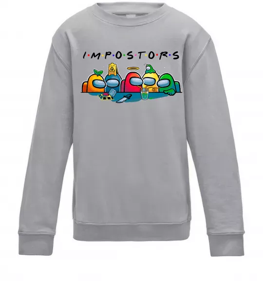 Детский Свитшот Impostors Among Us Серый меланж фото