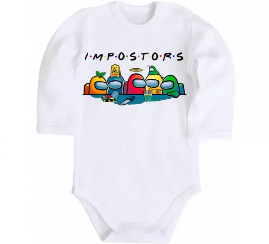 Дитячий бодік Impostors Among Us Білий фото