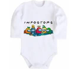 Дитячий бодік Impostors Among Us Білий фото
