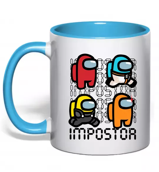 Чашка с цветной ручкой Імпостор Голубой фото