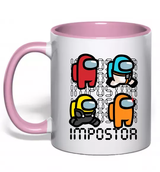 Чашка с цветной ручкой Імпостор Нежно розовый фото