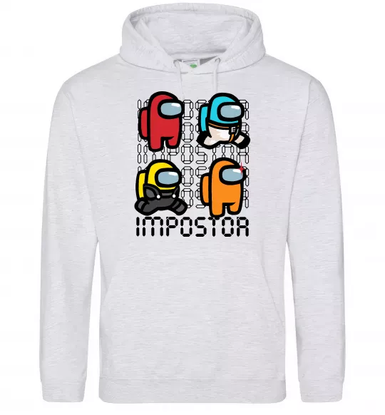 Мужская толстовка (худи) Імпостор Серый меланж фото