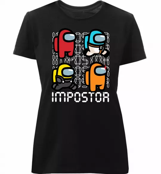 Женская премиум футболка Імпостор Черный фото