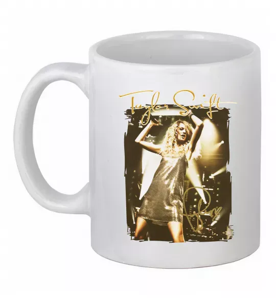 Чашка керамическая Taylor Swift підпис Белый фото