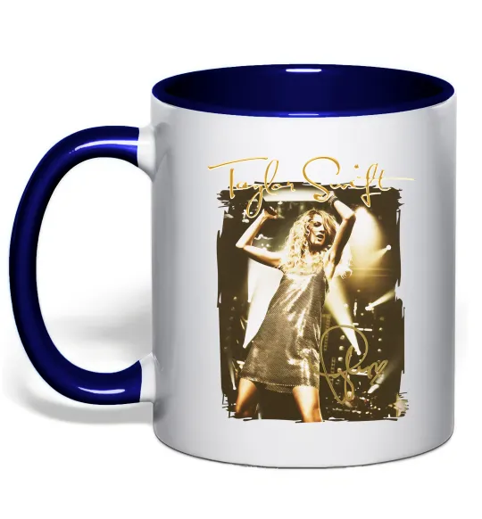 Чашка с цветной ручкой Taylor Swift підпис Глубокий темно-синий фото