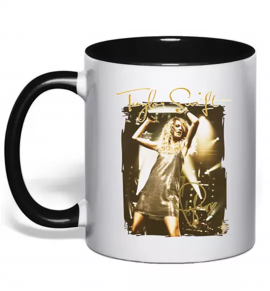 Чашка с цветной ручкой Taylor Swift підпис Черный фото