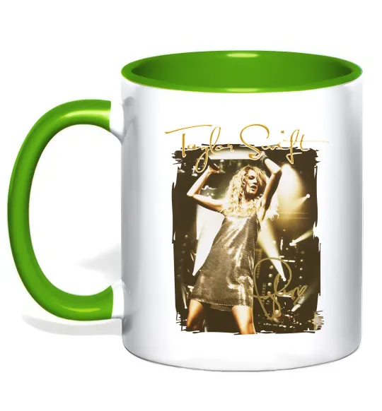 Чашка с цветной ручкой Taylor Swift підпис Лаймовый фото