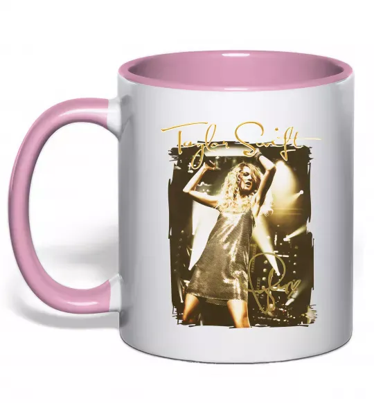 Чашка с цветной ручкой Taylor Swift підпис Нежно розовый фото