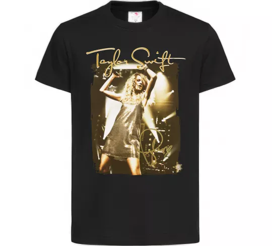 Детская футболка Taylor Swift підпис Черный фото