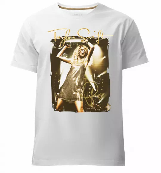 Мужская премиум футболка Taylor Swift підпис Белый фото