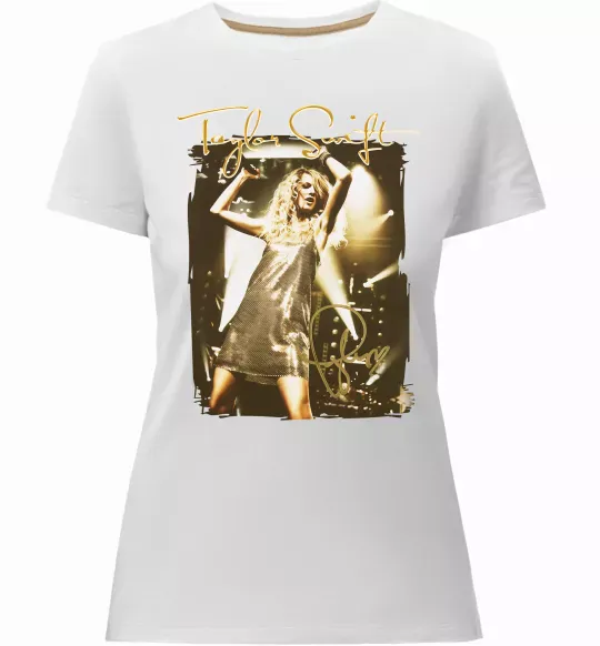 Женская премиум футболка Taylor Swift підпис Белый фото