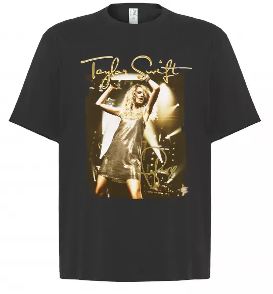 Футболка Оверсайз Taylor Swift підпис Черный фото