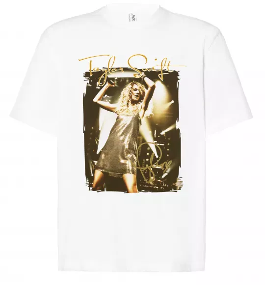 Футболка Оверсайз Taylor Swift підпис Белый фото