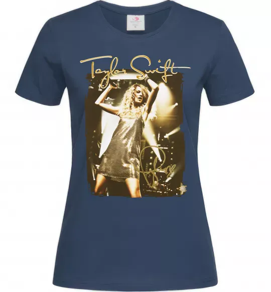 Жіноча футболка Taylor Swift підпис Темно-синій фото