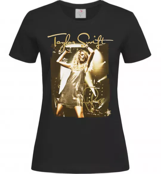 Жіноча футболка Taylor Swift підпис Чорний фото