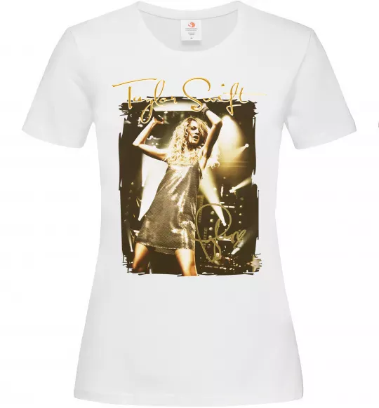 Жіноча футболка Taylor Swift підпис Білий фото