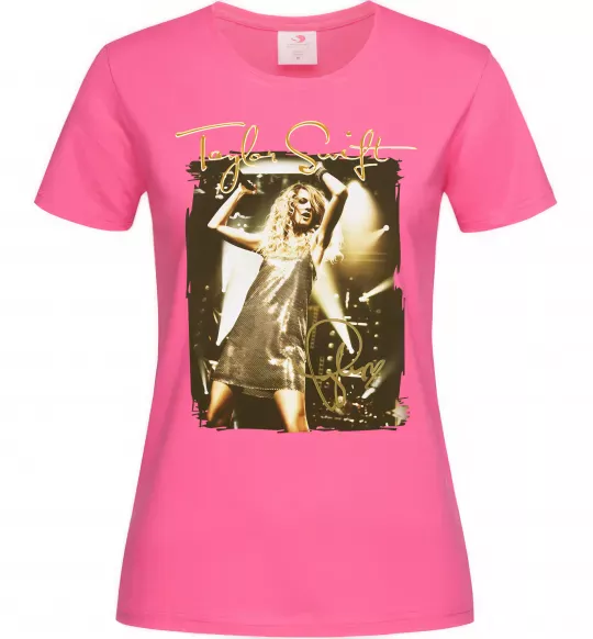 Жіноча футболка Taylor Swift підпис Яскраво-рожевий фото