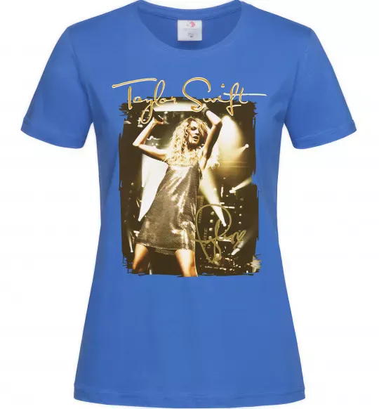 Жіноча футболка Taylor Swift підпис Яскраво-синій фото