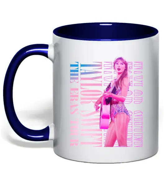 Чашка с цветной ручкой Taylor Swift pink Глубокий темно-синий фото