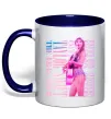 Чашка с цветной ручкой Taylor Swift pink Глубокий темно-синий фото