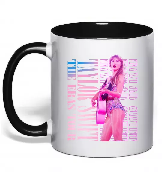 Чашка с цветной ручкой Taylor Swift pink Черный фото