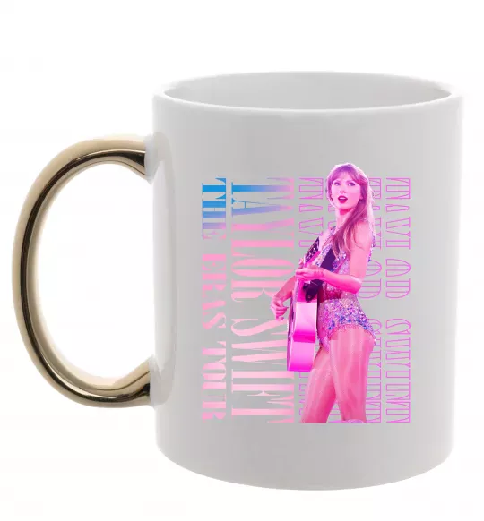 Чашка с цветной ручкой Taylor Swift pink Золото фото