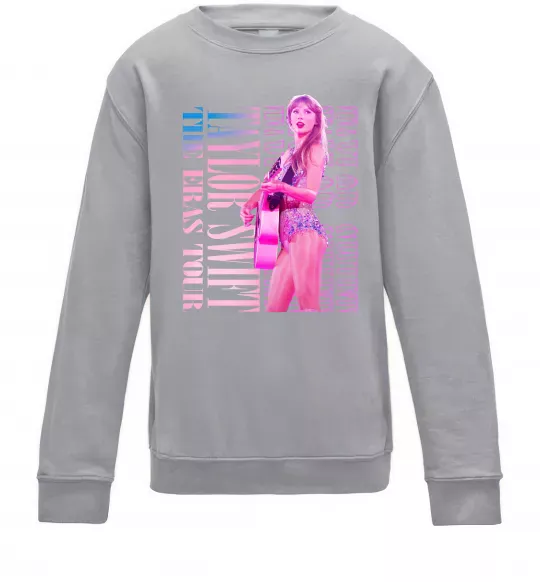 Детский Свитшот Taylor Swift pink Серый меланж фото