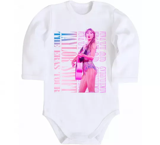 Детский боди Taylor Swift pink Белый фото