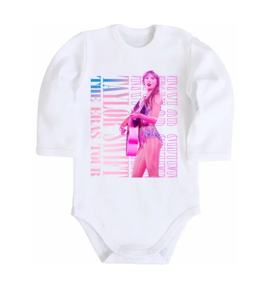 Детский боди Taylor Swift pink Белый фото