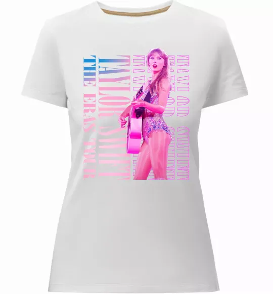 Жіноча преміум футболка Taylor Swift pink Білий фото