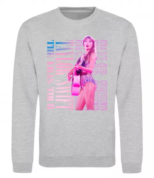 Свитшот Taylor Swift pink Серый меланж фото