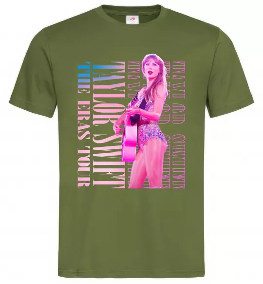 Чоловіча футболка Taylor Swift pink Оливковий фото