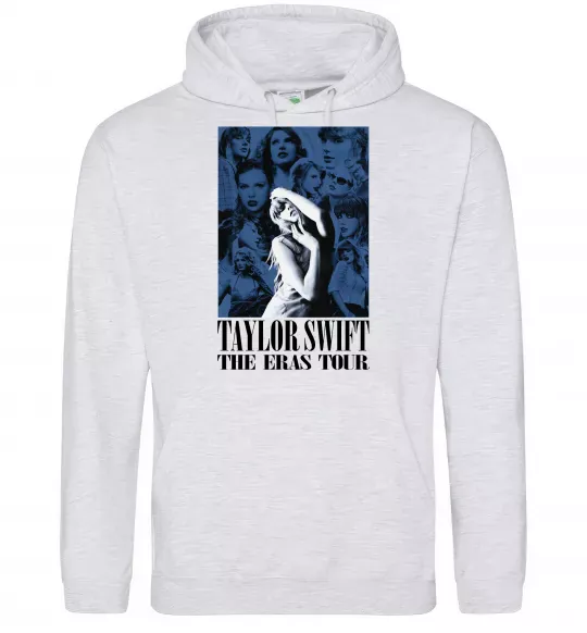 Мужская толстовка (худи) The eras tour blue Серый меланж фото