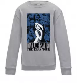 Детский Свитшот The eras tour blue Серый меланж фото
